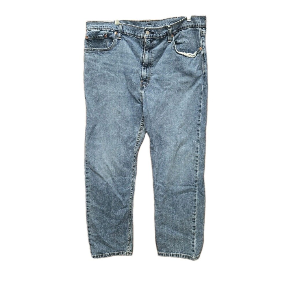 Men's Levis 502 Size 42x30 Tapered Fit Jeans Denim Medium Wash Measures (39x28)